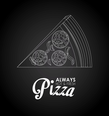 Pizza design over black background, vector illustration.のイラスト素材