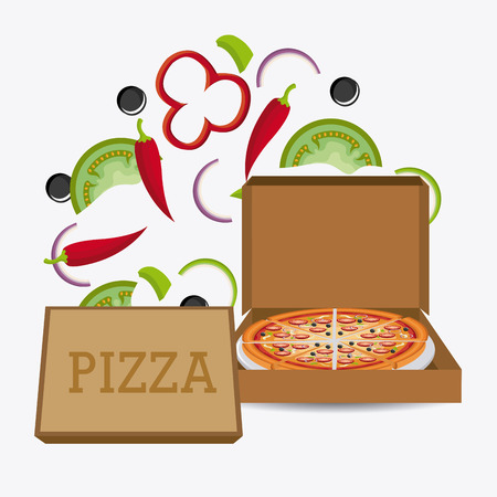 Pizza design over white background, vector illustration.のイラスト素材