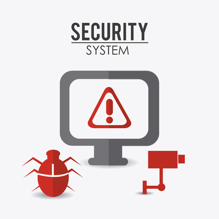 Security system design over white background, vector illustration.のイラスト素材