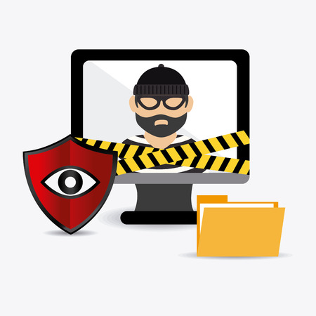 Security system design over white background, vector illustration.のイラスト素材