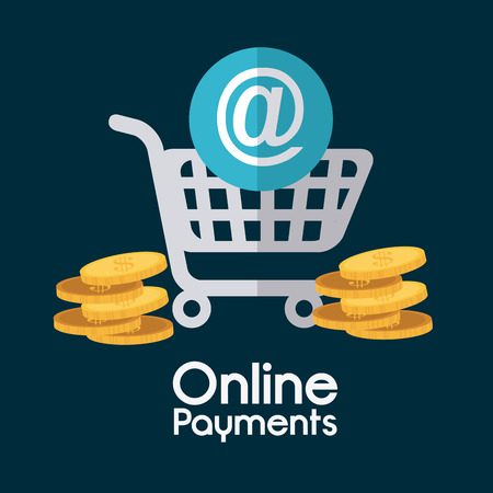 Online payments design over blue background, vector illustration.のイラスト素材