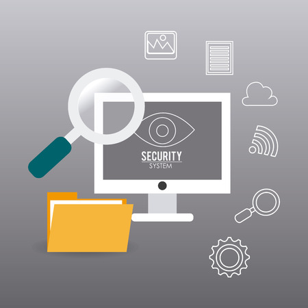 Security system design over gray background, vector illustration.のイラスト素材