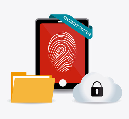 Security system design over white background, vector illustration.のイラスト素材