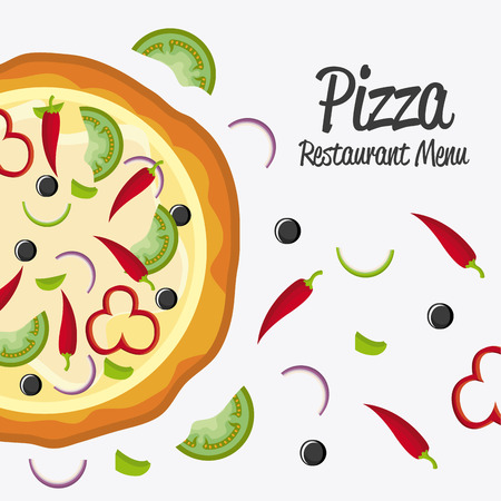 Pizza design over white background, vector illustration.のイラスト素材
