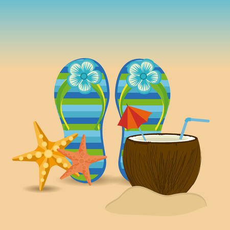 Summer design over beachscape design, vector illustration.のイラスト素材