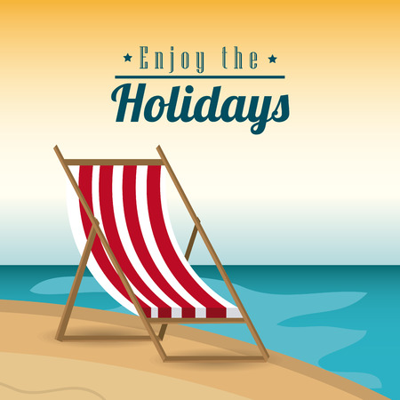 Summer design over beachscape design, vector illustration.のイラスト素材