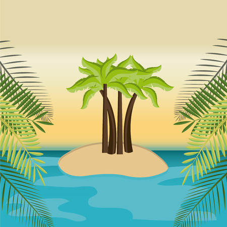 Summer design over beachscape design, vector illustration.のイラスト素材