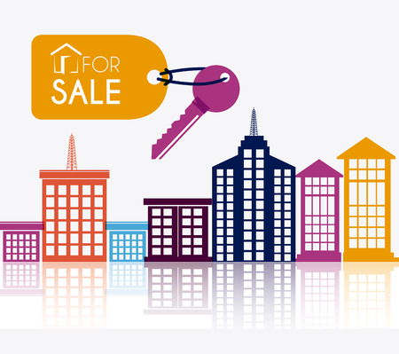 Real estate design over white background, vector illustration.のイラスト素材