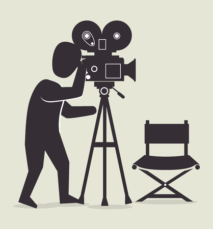 Camera design over beige background, vector illustration.のイラスト素材