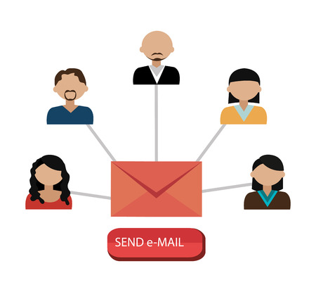 Email design over white background, vector illustration.のイラスト素材