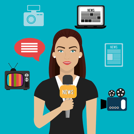 Media design over white background, vector illustration.のイラスト素材