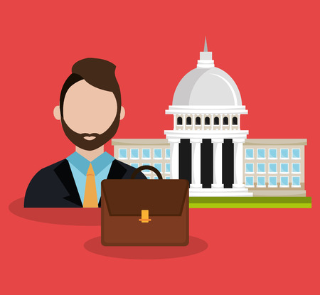 Politics design over red background, vector illustration.のイラスト素材