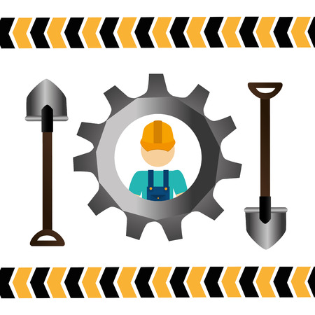 Under construction design over white background, vector illustration.のイラスト素材