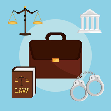 Law design over blue background, vector illustration.のイラスト素材
