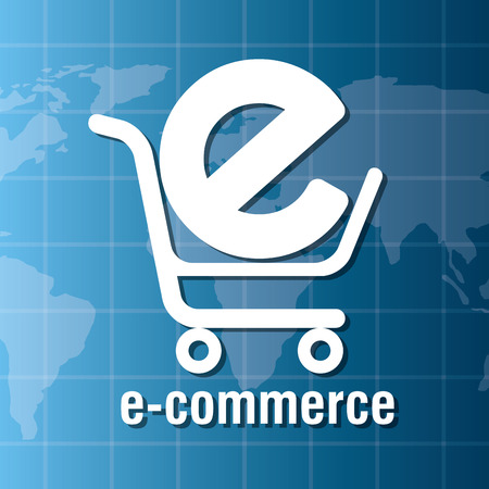 Shopping design over blue background, vector illustration.のイラスト素材