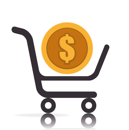 Shopping design over white background, vector illustration.のイラスト素材