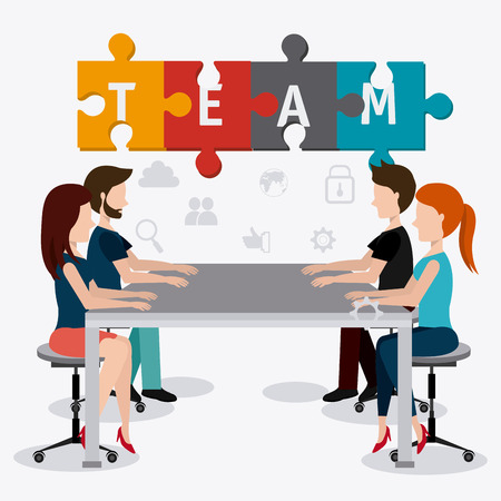 Coworking design over white background, vector illustration.のイラスト素材