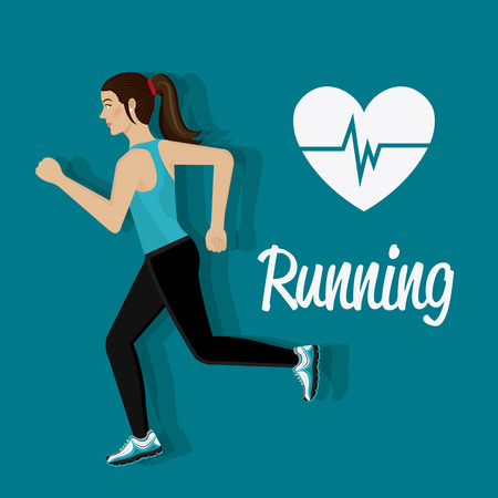 Fitness design over blue background, vector illustration.のイラスト素材