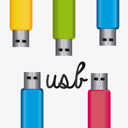 USB design over white background, vector illustration,のイラスト素材