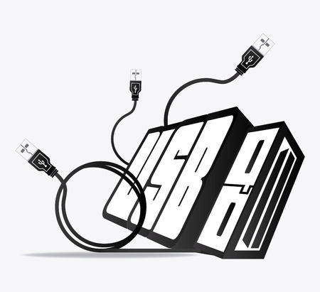 USB design over white background, vector illustration,のイラスト素材