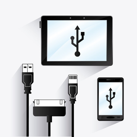 USB design over white background, vector illustration,のイラスト素材