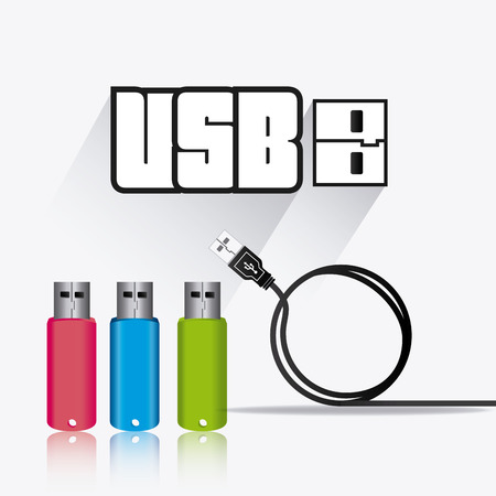 USB design over white background, vector illustration,のイラスト素材