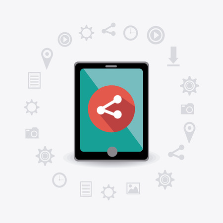 Social media design over white background, vector illustration.のイラスト素材