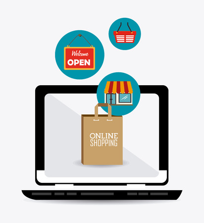 Shopping design over white background, vector illustration.のイラスト素材