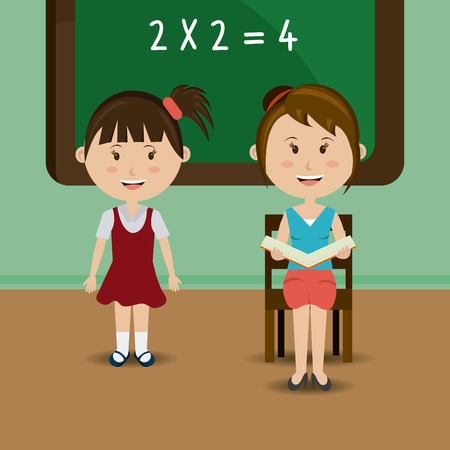 School design over green background, vector illustration.のイラスト素材