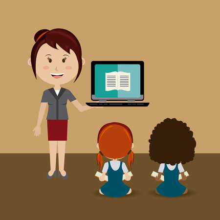 School design over brown background, vector illustration.のイラスト素材