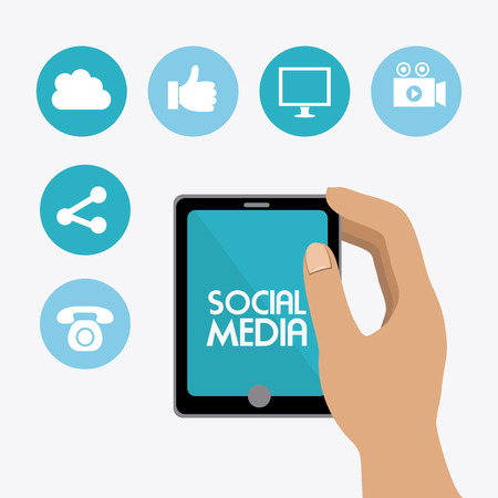 Social media design over white background, vector illustration.のイラスト素材