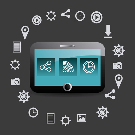 Social media design over gray background, vector illustration.のイラスト素材