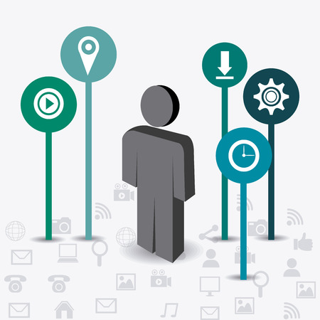 Social media design over white background, vector illustration.のイラスト素材