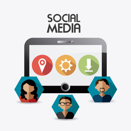 Social media design over white background, vector illustration.のイラスト素材