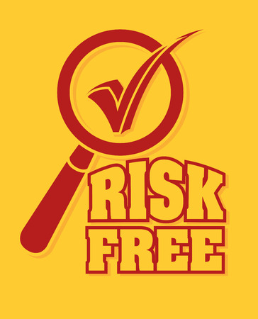 Risk free design over yellow background, vector illustration.のイラスト素材