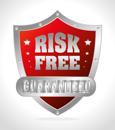 Risk free design over white background, vector illustration.のイラスト素材