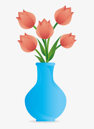 Flowers design over white background, vector illustration.のイラスト素材