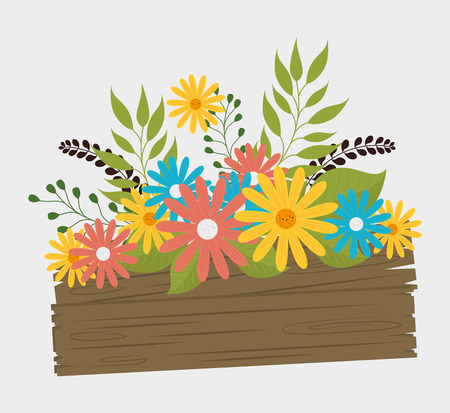 Flowers design over white background, vector illustration.のイラスト素材