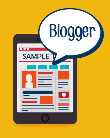 Blog design over yellow background, vector illustration.のイラスト素材
