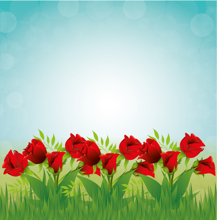 Flowers design over blue background, vector illustration.のイラスト素材