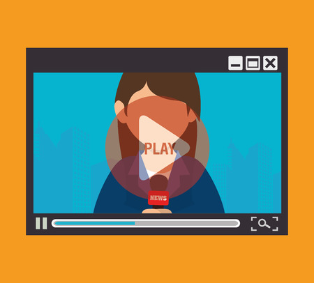 Journalism design over orange background, vector illustration.のイラスト素材