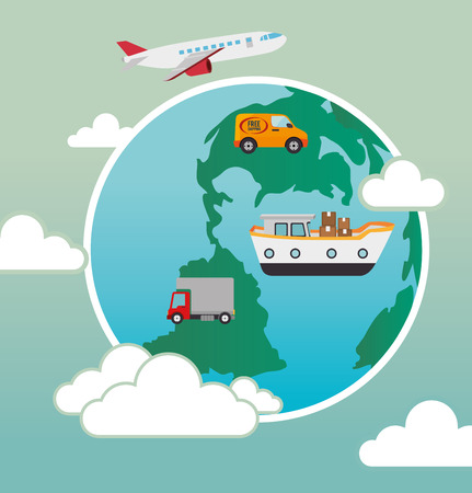 Delivery design over blue background, vector illustration.のイラスト素材