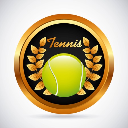 tennis emblem design, vector illustration eps10 graphicのイラスト素材