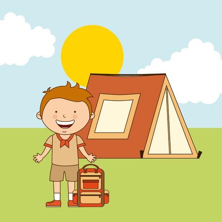 camping concept design, vector illustration eps10 graphicのイラスト素材