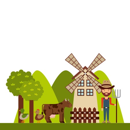 farm concept design, vector illustration eps10 graphicのイラスト素材