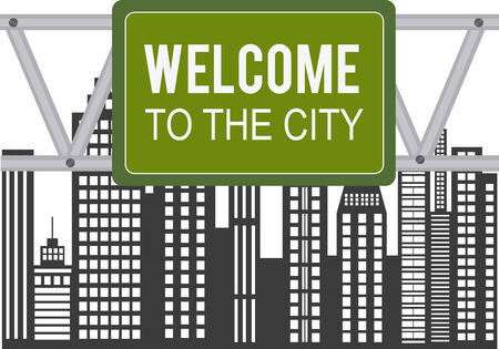 Road signals over cityscape background, vector illustration.のイラスト素材