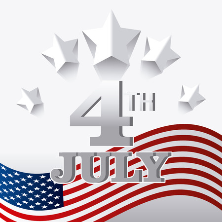 Independence day design over white background, vector illustration.のイラスト素材