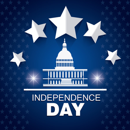 Independence day design over blue background, vector illustration.のイラスト素材
