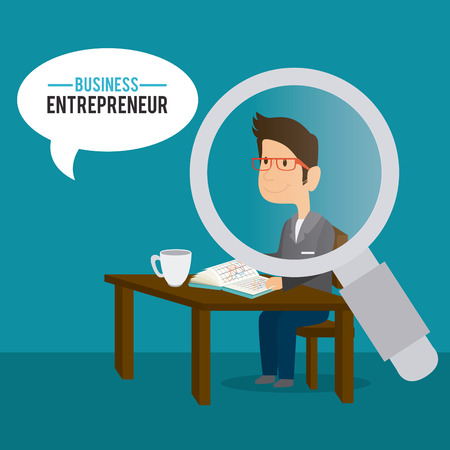 Business design over blue background, vector illustration.のイラスト素材