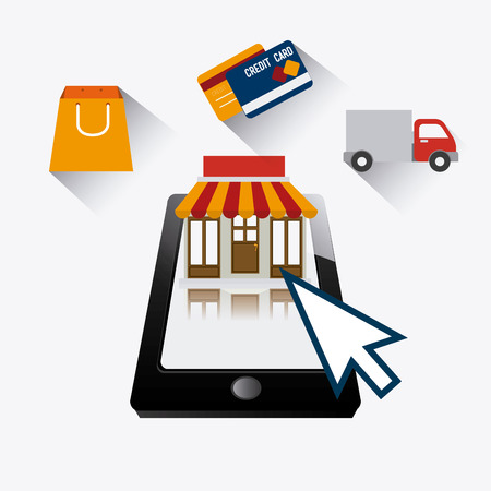 Shopping design over white background, vector illustration.のイラスト素材